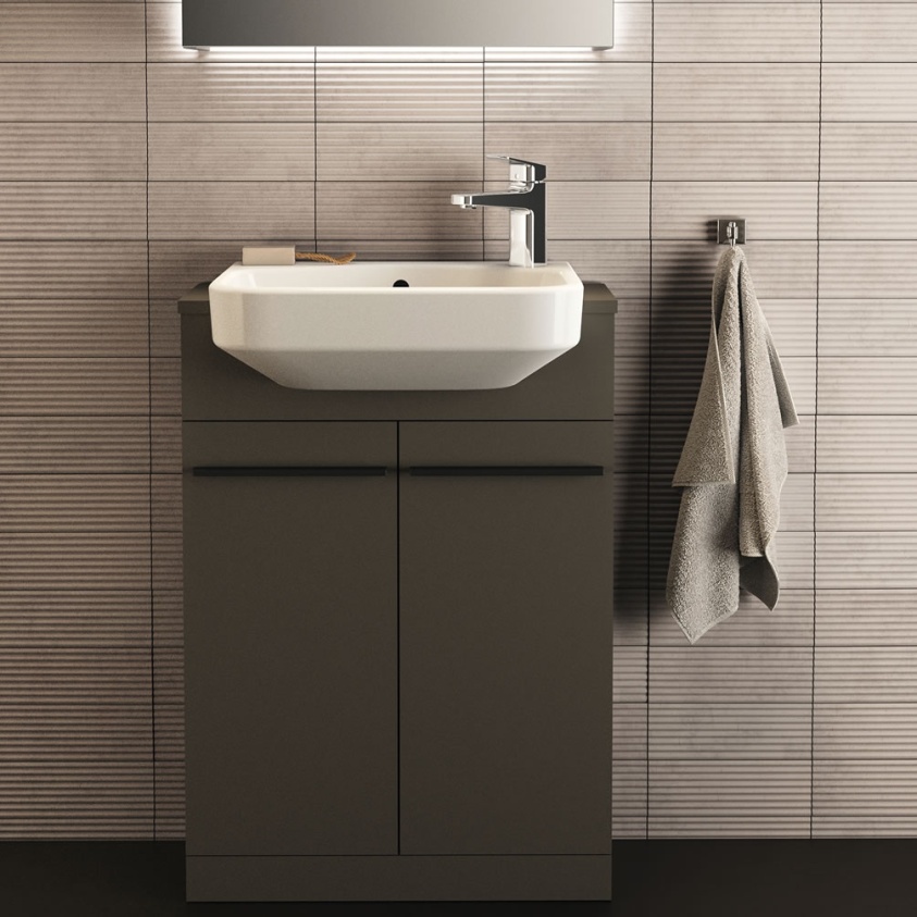 Lifestyle image of Ideal Standard i.life S 600mm Matt Quartz Grey Cloakroom Basin Vanity Unit